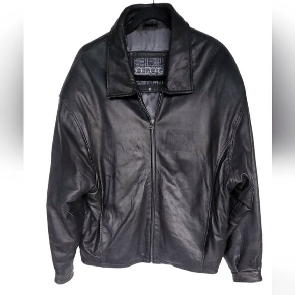 Collezione black leather jacket men's sz XL - Picture 1 of 11